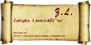 Zatyko Leonidász névjegykártya